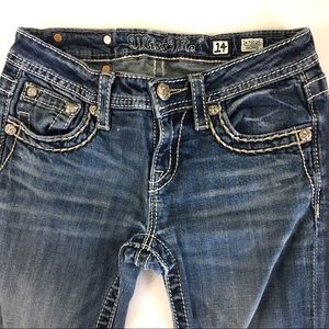 Miss Me Girls Angel Wing Skinny Blue Jeans Sz 14